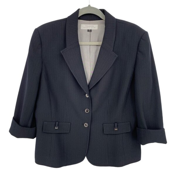 Tahari ASL Chevron Skirt Suit Black Chevron Pattern Women's 16 - Picture 5 of 16